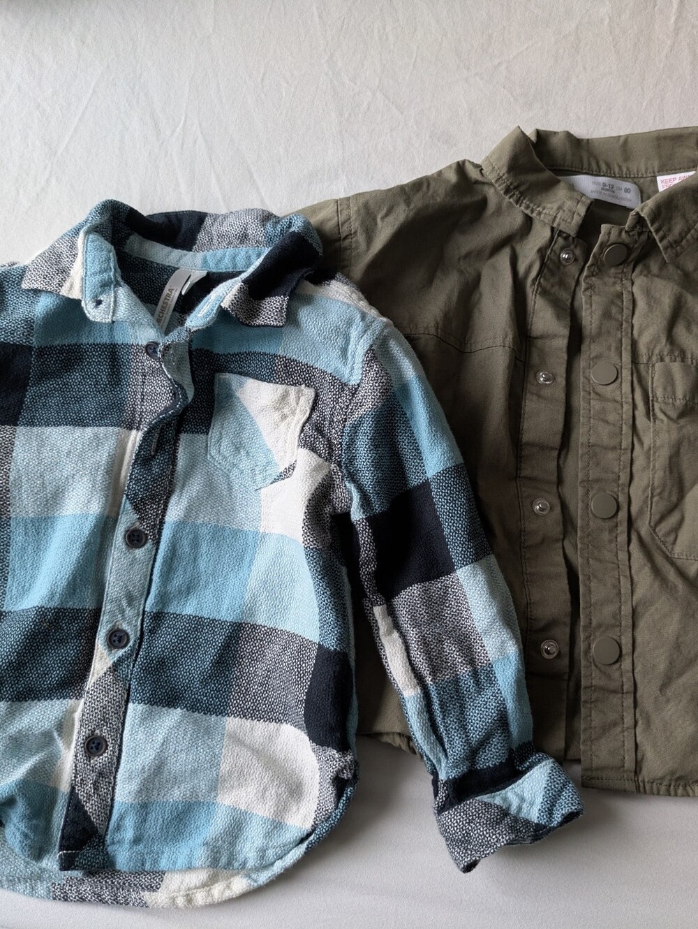 Kids Blue Plaid Button-Up Overshirts